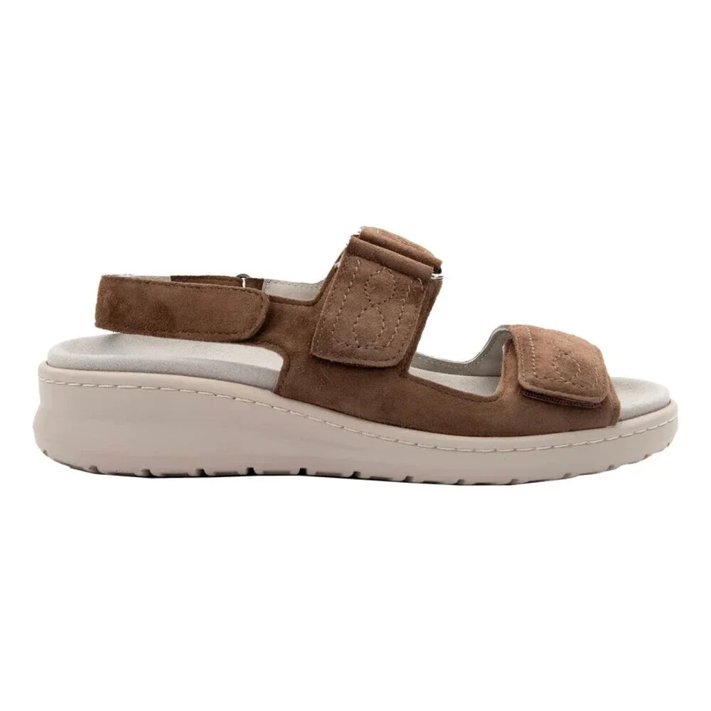 David Tate Key Sandals Women's 10 Brown Suede Adjustable Strap Platform ZOGG1696